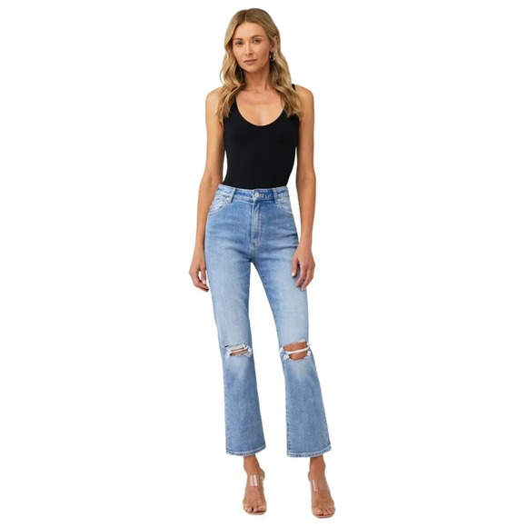 Rolla's Original Straight Bleeker Jeans in Vintage Blue 24 Womens Denim Pants - Picture 4 of 14